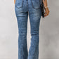 Vintage Wash Flare Jeans with Pockets