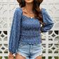 Floral Smocked Balloon Sleeve Top