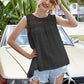 Spliced Lace Round Neck Tank