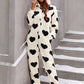 Fuzzy Heart Zip Up Hooded Lounge Jumpsuit