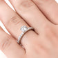 Moissanite Platinum-Plated Side Stone Ring