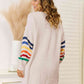 Striped Open Front Dropped Shoulder Cardigan