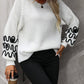 Contrast Drop Shoulder Round Neck Sweater