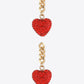 Rhinestone Heart Chain Drop Earrings