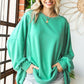 First Love Exposed Seam Round Neck Blouse