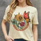 Flower & Butterfly Graphic Cotton Tee
