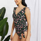 Ruffle Faux Wrap One-Piece Swimsuit in Floral