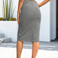 Plaid Twist Front Split Skirt