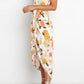 Floral One-Shoulder Tied Tulip Hem Dress