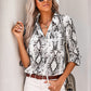 Animal Print Pocketed Button Down Top