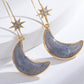 5-Pair Resin Moon Drop Earrings Set