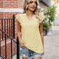 Eyelet Flutter Sleeve Scalloped V-Neck Top