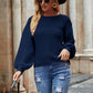 Round Neck Lantern Sleeve Sweater