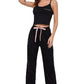 Contrast Trim Cropped Cami and Pants Loungewear Set