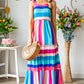 Multicolor Striped Sleeveless Maxi Dress
