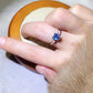1 Carat Moissanite Heart-Shaped Platinum-Plated Ring in Blue