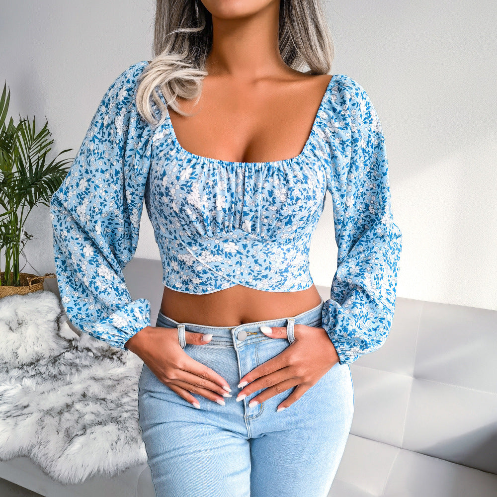 Ditsy Floral Crisscross Cropped Top, 3 Colors