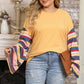 Plus Size Striped Flare Sleeve T-Shirt