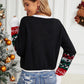Sequin Drawstring Long Sleeve Sweater