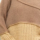 Texture Detail Contrast Drop Shoulder Sweater