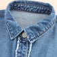 Raw Hem Button Up Denim Jacket with Breast Pockets