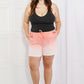 Zenana In The Zone Full Size Dip Dye High Waisted Shorts in Coral