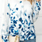 Floral Button Front Round Neck Cardigan
