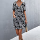 Printed Button Down Pocketed Dress