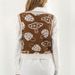 Printed Plunge Neck Sweater Vest