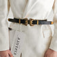 Double Buckle PU Leather Belt