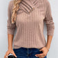 Ribbed Turtleneck Long Sleeve Sweater