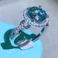 2 Carat Moissanite Emerald Green Ring