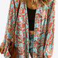 Printed Open Front Duster Cardigan