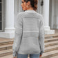 Round Neck Openwork Long Sleeve Pullover Sweater