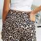 Full Size Leopard Drawstring Waist Shorts with Side Pockets