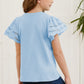 Round Neck Flutter Sleeve T-Shirt