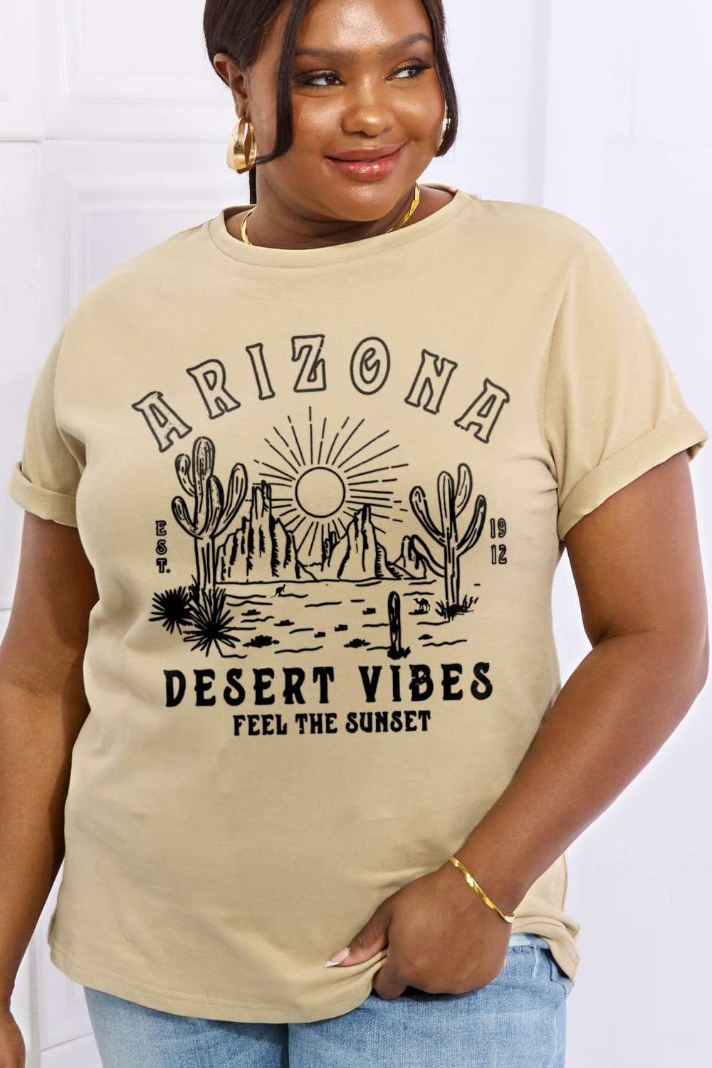 ARIZONA DESERT VIBES FEEL THE SUNSET Graphic Cotton Tee