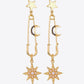 Inlaid Pearl Star and Moon Drop Earrings