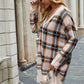 Plaid Distressed V-Neck Sweater Dress