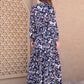 Printed Notched Neck Maxi Dress
