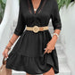 Notched Neck Half Sleeve Dress