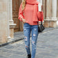 Round Neck Lantern Sleeve Sweater