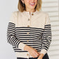 Striped Button Up Long Sleeve Cardigan