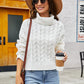 Turtleneck Cable-Knit  Long Sleeve Sweater