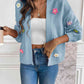 Floral Long Sleeve Open Front Cardigan