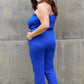 Textured Woven Jumpsuit in Royal Blue