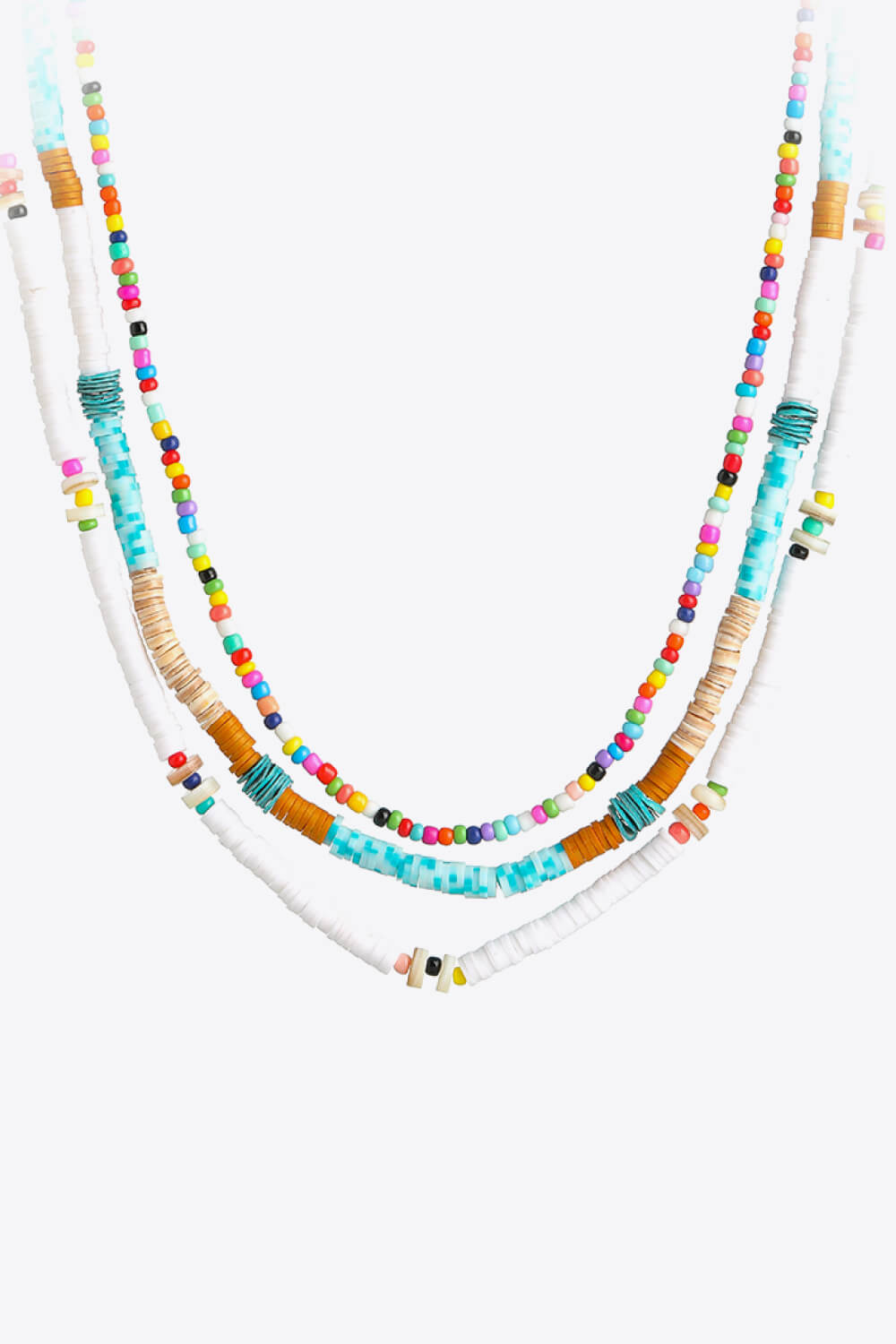 5-Pack of Multicolored Bead Necklace Three-Piece Set