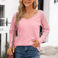 V-Neck Long Raglan Sleeve Top