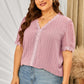 Plus Size Swiss Dot Spliced Lace V-Neck Blouse