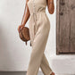 Textured Sleeveless Jumpsuit with Pockets